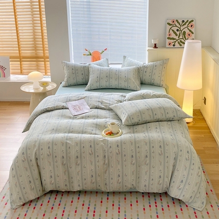 91家纺网 家纺一手货源 找家纺 于果2025新款全棉双层纱四件套（第三批） 惜梦