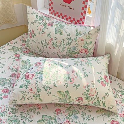 91家纺网 家纺一手货源 找家纺 （总）棉生活家纺 2025新款ins全棉小清新系列单品枕套