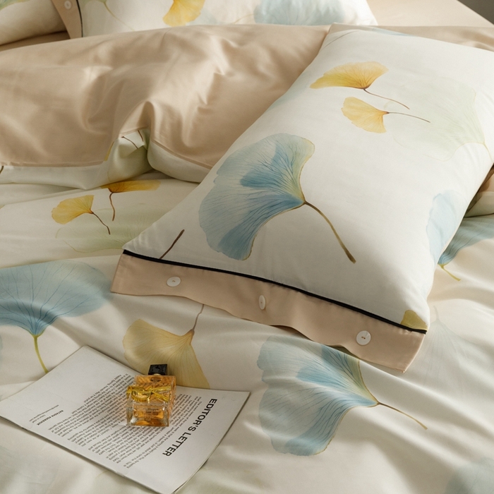 91家纺网 家纺一手货源 找家纺 金奇达2025新款【浮光半夏】-茧养莱赛尔四件套（标准号全网控价（折后券后）不低于258元） 嫣然时光