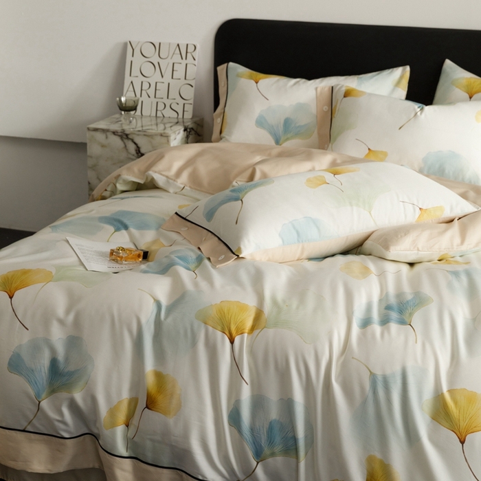 91家纺网 家纺一手货源 找家纺 金奇达2025新款【浮光半夏】-茧养莱赛尔四件套（标准号全网控价（折后券后）不低于258元） 嫣然时光