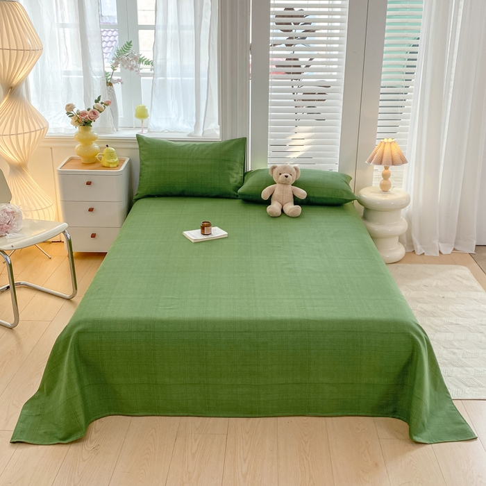 91家纺网 家纺一手货源 找家纺 米柳2025新款原棉老粗布凉席系列 尚影绿