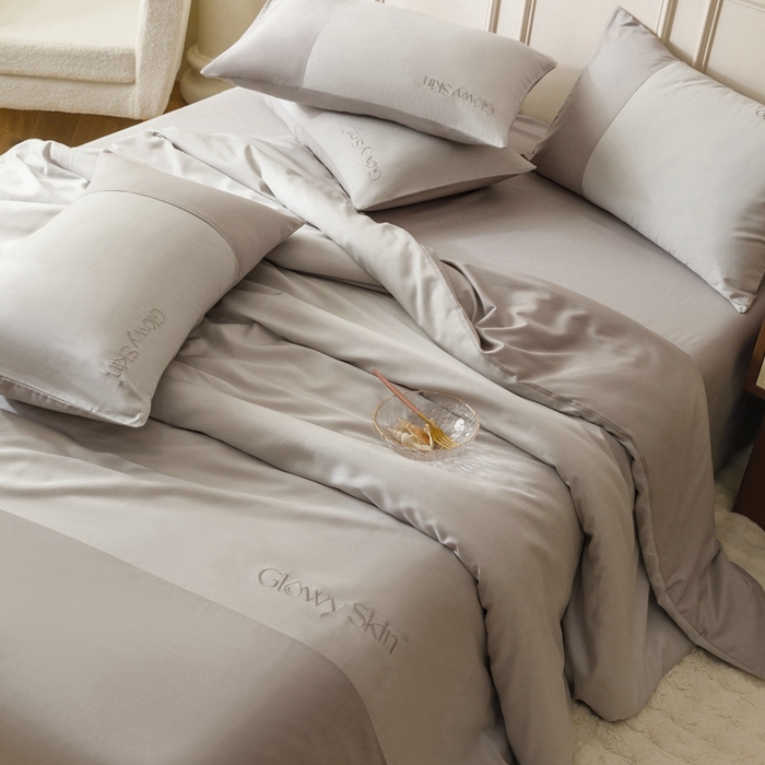 91家纺网 家纺一手货源 找家纺 金奇达2025新款【黛拉】-茧养莱赛尔四件套（标准号全网控价（折后券后）不低于228元） 黛拉-云母灰