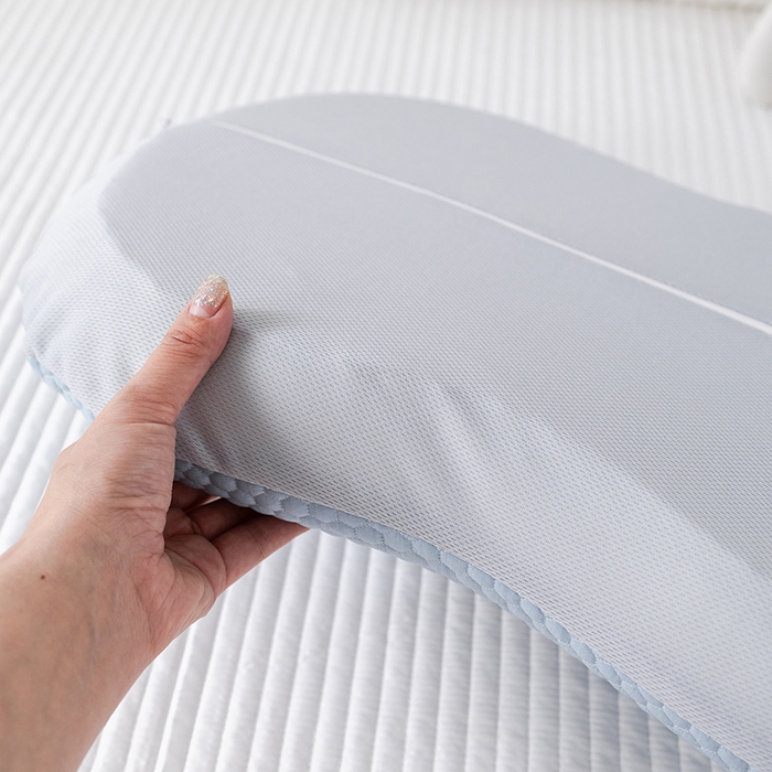 91家纺网 家纺一手货源 找家纺  2025新款慢回弹冰豆凉枕枕头枕芯 猫肚冰枕 蓝