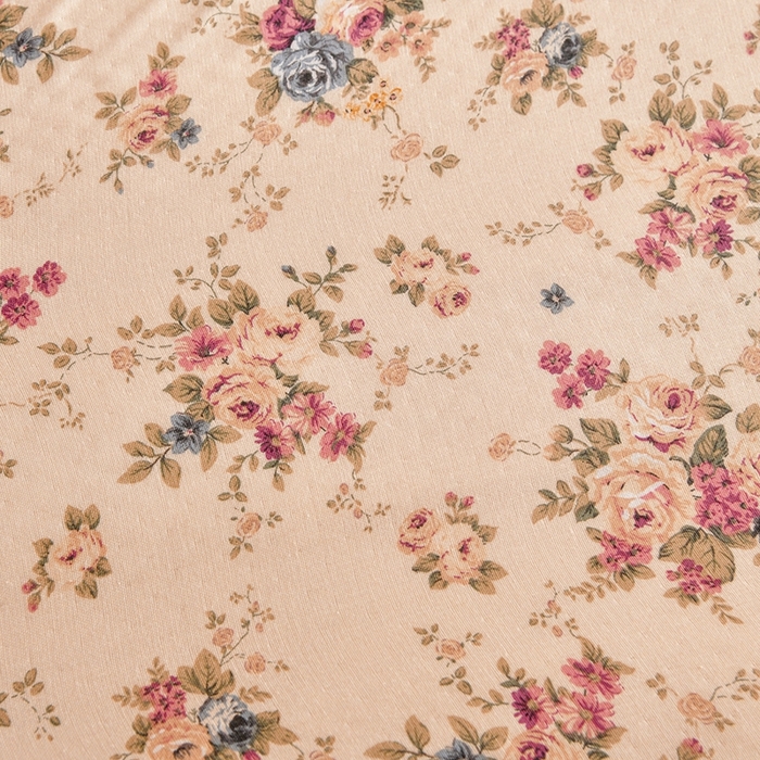 91家纺网 家纺一手货源 找家纺 金艾草2026新款A类纯棉双层纱皱皱纱花边床盖四件套（复古风） 花漾-酒红色-床盖款