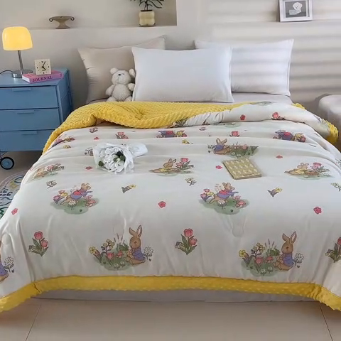 91家纺网 家纺一手货源 找家纺 爱宝被业 2025新款豆豆夏被 彼得兔