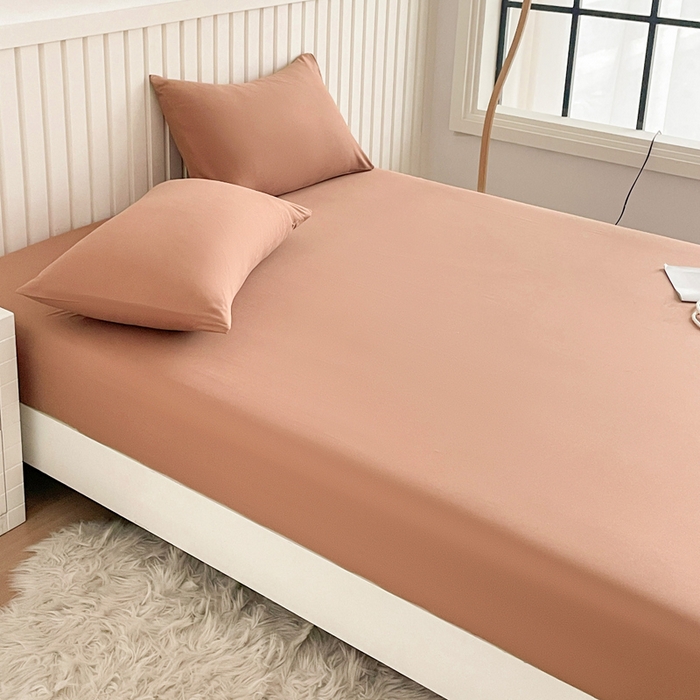 91家纺网 家纺一手货源 找家纺 芯元素 2025新款针织双层纱印花床笠 丝雾棕