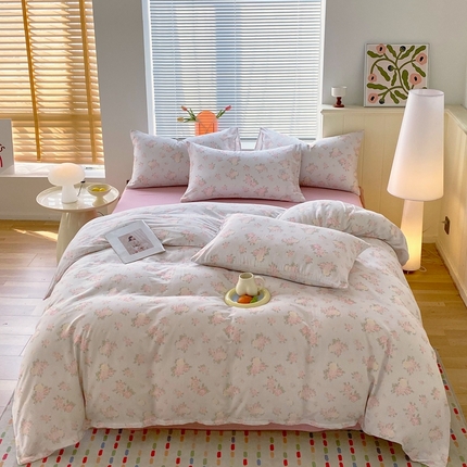 91家纺网 家纺一手货源 找家纺 （总）于果2025新款全棉双层纱四件套（第三批）