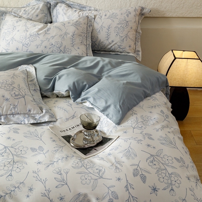 91家纺网 家纺一手货源 找家纺 金奇达2025新款【东方诗意】-轻氧水光莱赛尔（标准号全网控价（折后券后）不低于268） 洛晨蓝叶