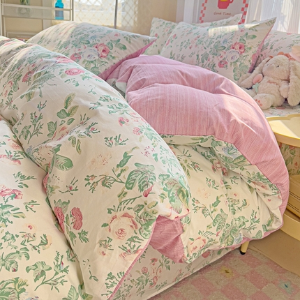 91家纺网 家纺一手货源 找家纺 （总）棉生活家纺 2025新款ins全棉小清新系列四件套