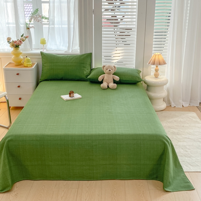 91家纺网 家纺一手货源 找家纺 米柳2025新款原棉老粗布凉席系列 尚影绿