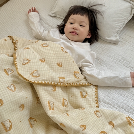 暖生活 2025新款儿童全棉双层纱夏被被子被芯 夹心萌仔
