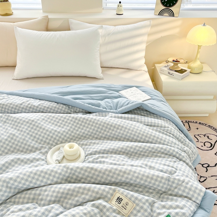 91家纺网 家纺一手货源 找家纺 （总）爱宝被业 2025新款无印风新疆棉花夏被 100%新疆棉花