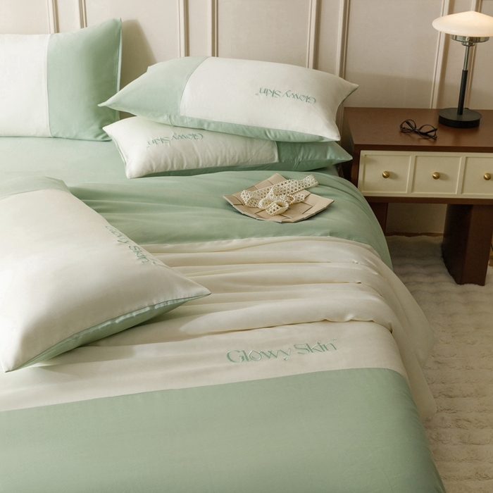 91家纺网 家纺一手货源 找家纺 金奇达2025新款【黛拉】-茧养莱赛尔四件套（标准号全网控价（折后券后）不低于228元） 黛拉-香草绿