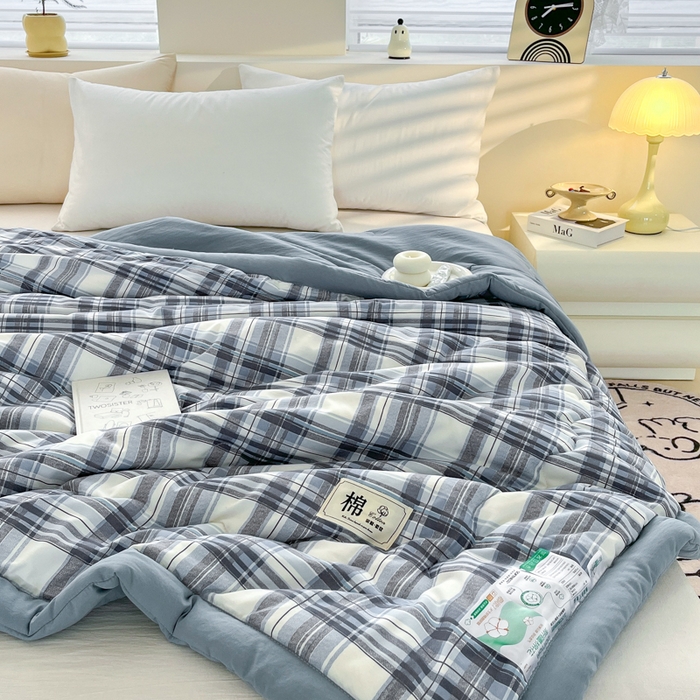 91家纺网 家纺一手货源 找家纺 爱宝被业 2025新款无印风新疆棉花夏被 100%新疆棉花 心海