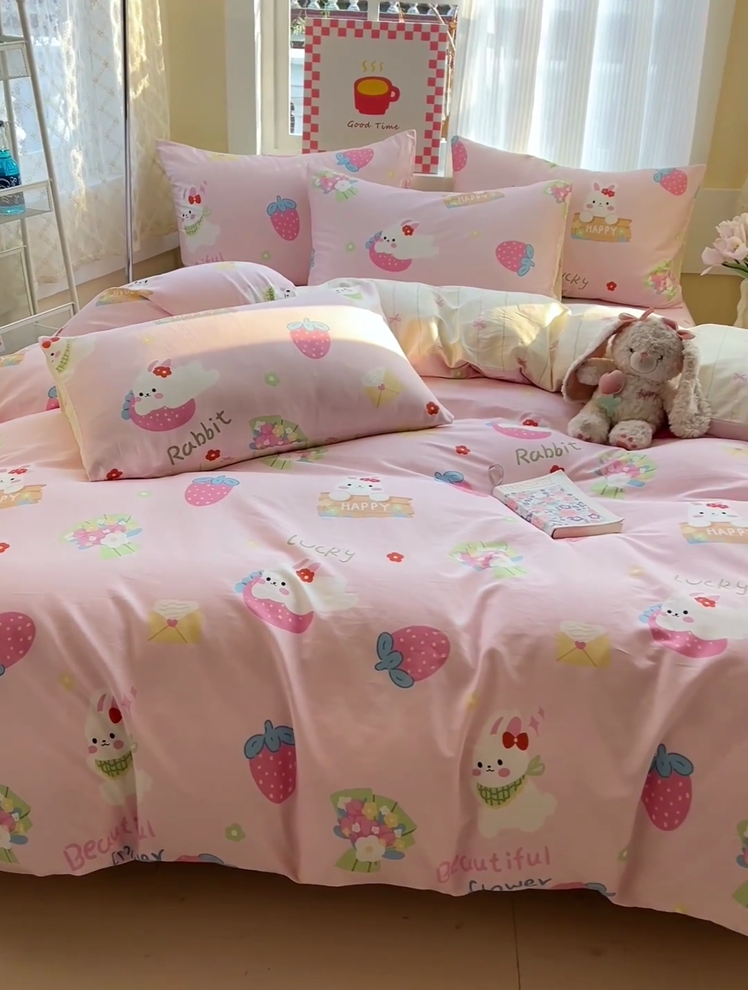 91家纺网 家纺一手货源 找家纺 棉生活家纺 2025新款ins全棉小清新系列四件套 奇趣欢乐园