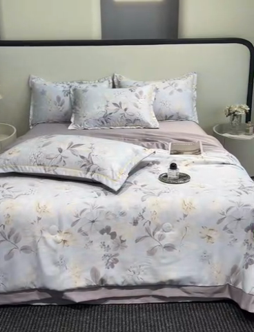 91家纺网 家纺一手货源 找家纺 佳品居 2025新款直播水洗天丝夏被冰丝夏凉被空调被四件套 羽叶