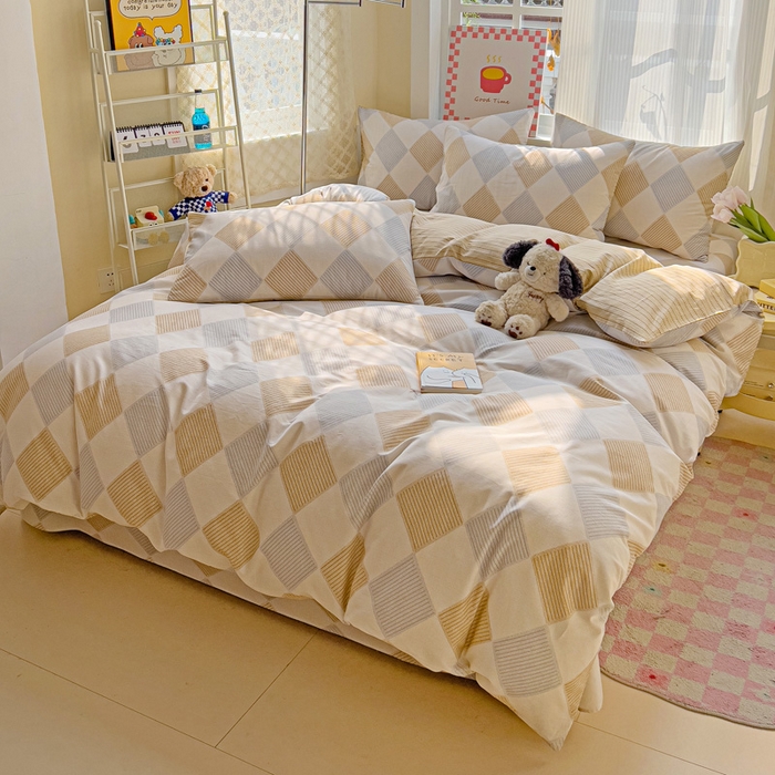 91家纺网 家纺一手货源 找家纺 棉生活家纺 2025新款ins全棉小清新系列四件套 瑞吉斯