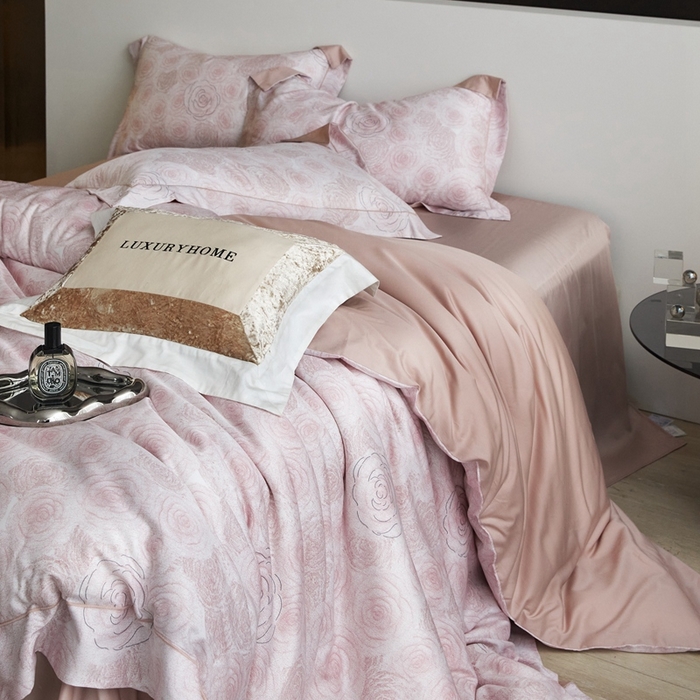 91家纺网 家纺一手货源 找家纺 金奇达2025新款【 巴赫之音】-茧养莱赛尔四件套（标准号全网控价（折后券后）不低于258元） 卡洛琳-藕粉