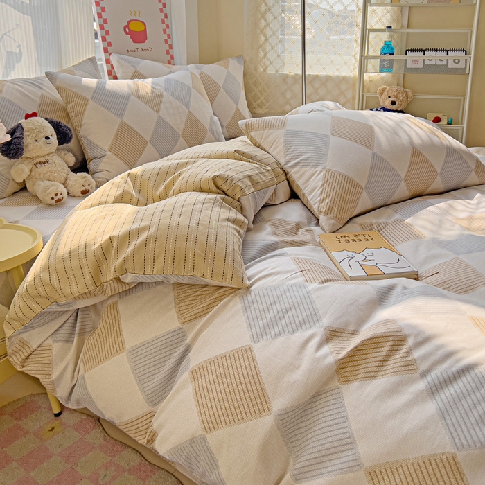 91家纺网 家纺一手货源 找家纺 棉生活家纺 2025新款ins全棉小清新系列四件套 瑞吉斯