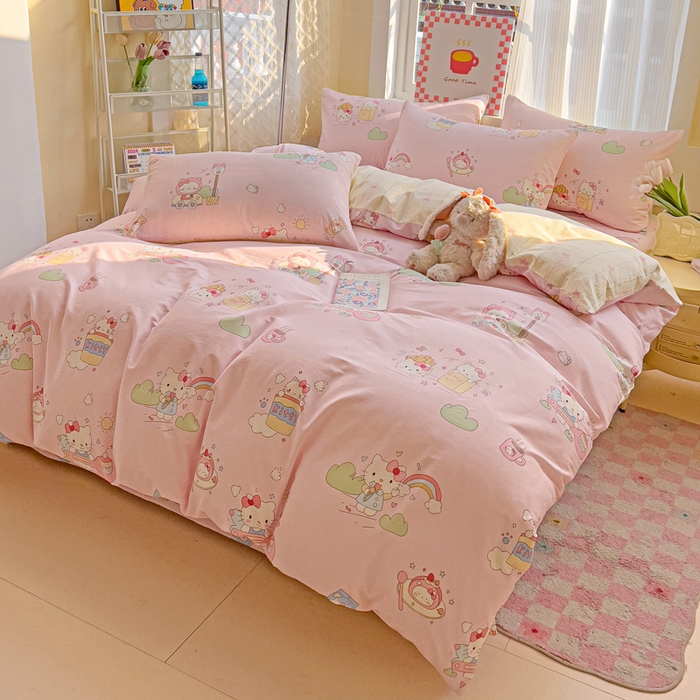 91家纺网 家纺一手货源 找家纺 （总）棉生活家纺 2025新款ins全棉小清新系列四件套