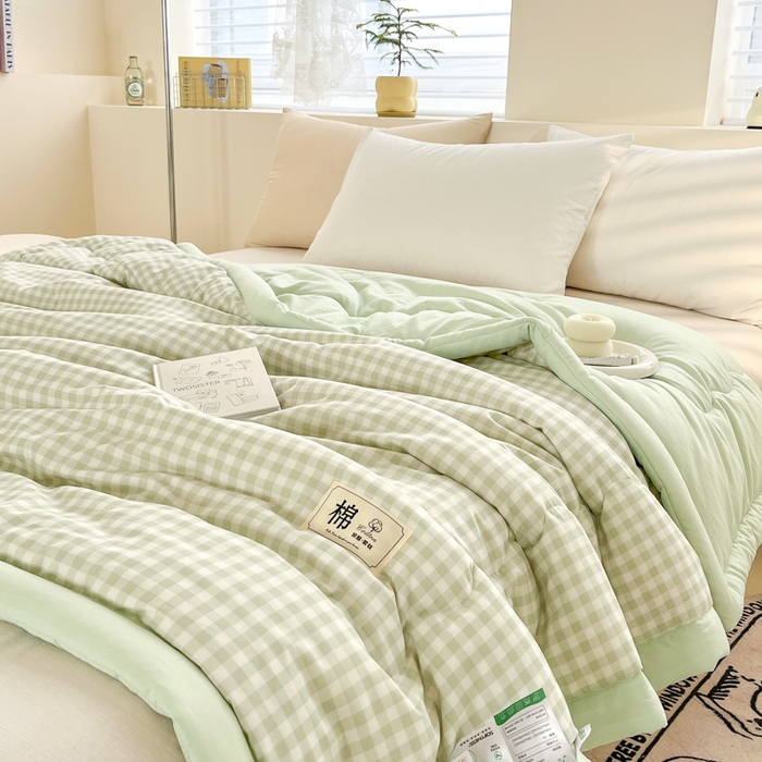 91家纺网 家纺一手货源 找家纺 爱宝被业 2025新款无印风新疆棉花夏被 100%新疆棉花 远山