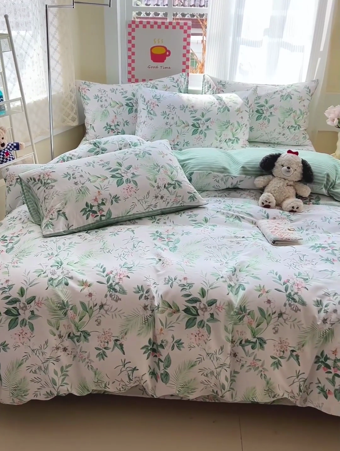 91家纺网 家纺一手货源 找家纺 棉生活家纺 2025新款ins全棉小清新系列四件套 淡香花语