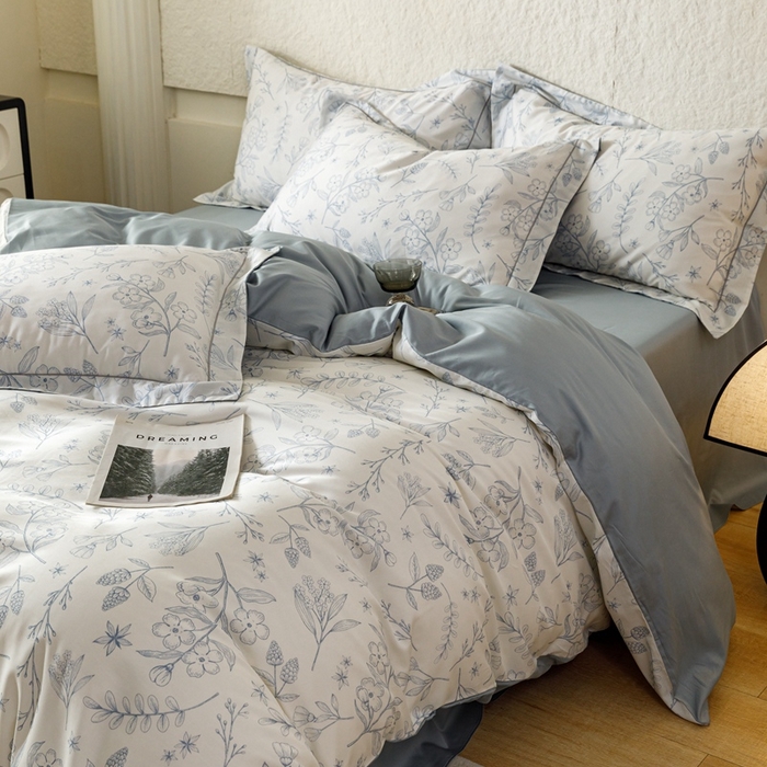 91家纺网 家纺一手货源 找家纺 金奇达2025新款【东方诗意】-轻氧水光莱赛尔（标准号全网控价（折后券后）不低于268） 洛晨蓝叶