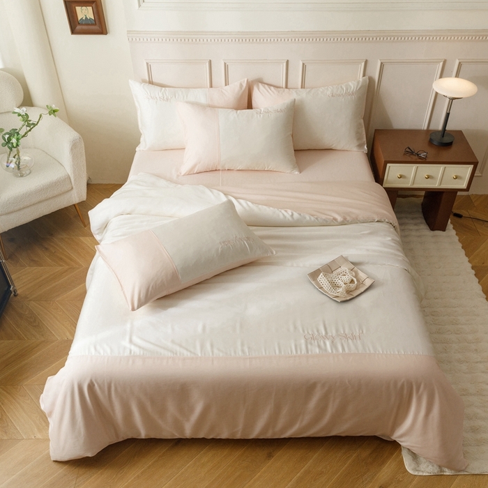 91家纺网 家纺一手货源 找家纺 金奇达2025新款【黛拉】-茧养莱赛尔四件套（标准号全网控价（折后券后）不低于228元） 黛拉-荷塘玉