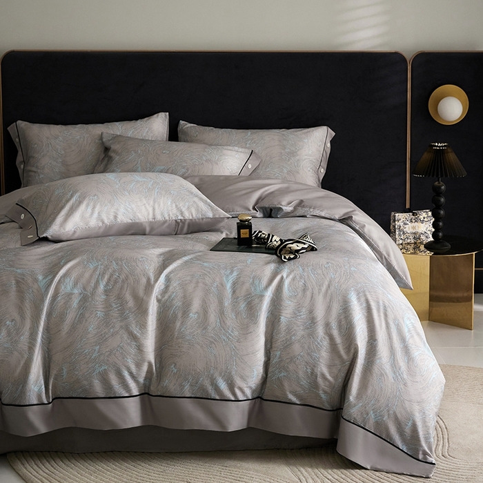 91家纺网 家纺一手货源 找家纺 （总）金奇达2025新款【浮光花漾】-茧养莱赛尔四件套（标准号全网控价（折后券后）不低于258元）