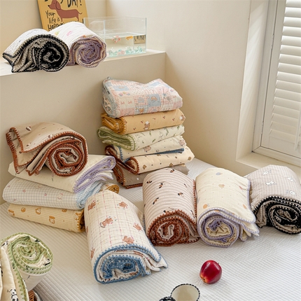 暖生活 2025新款儿童全棉双层纱夏被被子被芯 组合