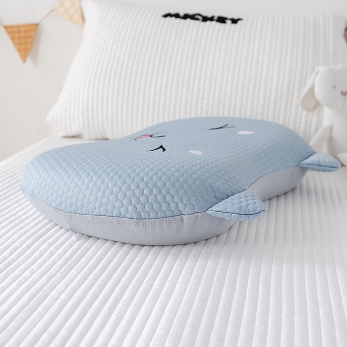 91家纺网 家纺一手货源 找家纺  2025新款慢回弹冰豆凉枕枕头枕芯 猫肚冰枕 蓝