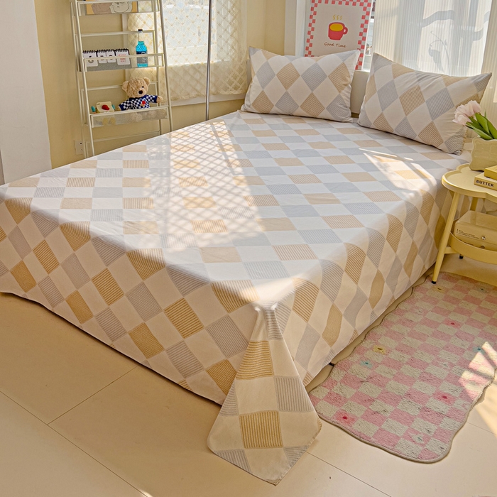 91家纺网 家纺一手货源 找家纺 棉生活家纺 2025新款ins全棉小清新系列单品床单 瑞吉斯