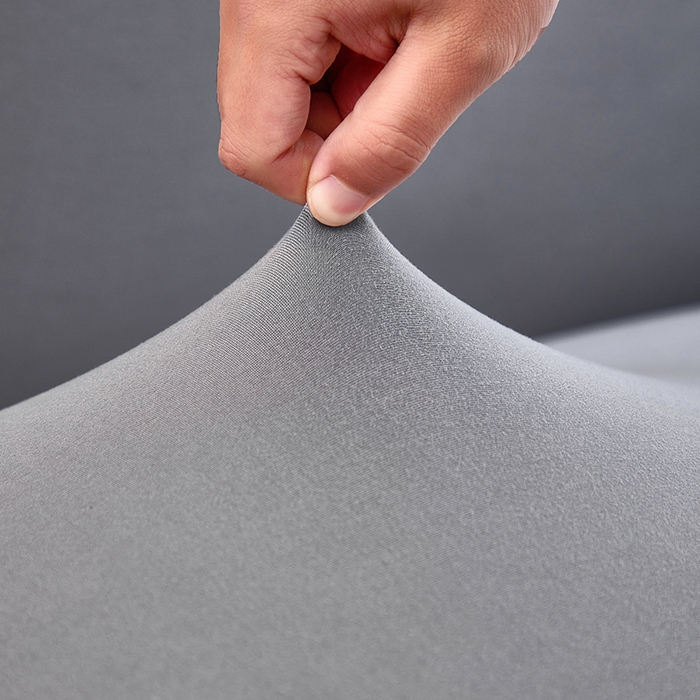 91家纺网 家纺一手货源 找家纺 共鸣沙发套 新款牛奶丝覆膜防水纯色系列沙发套 浅灰色