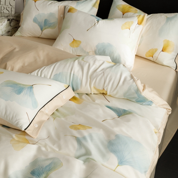 91家纺网 家纺一手货源 找家纺 金奇达2025新款【浮光半夏】-茧养莱赛尔四件套（标准号全网控价（折后券后）不低于258元） 嫣然时光