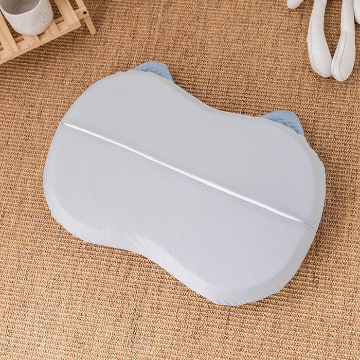 91家纺网 家纺一手货源 找家纺  2025新款慢回弹冰豆凉枕枕头枕芯 猫肚冰枕 蓝