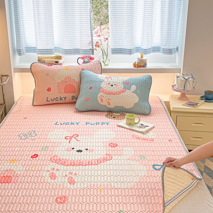 91家纺网 家纺一手货源 找家纺 川悦生活 2025新款大阪凉感丝凉席 蜜心奶团