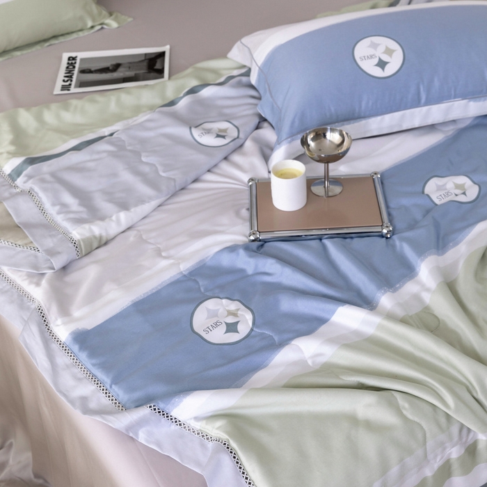 91家纺网 家纺一手货源 找家纺 棉生活家纺 2025新款春夏莫代尔天丝夏被 星痕绿