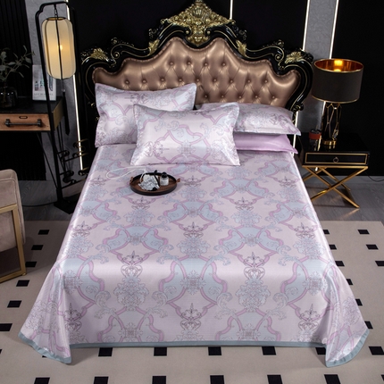 91家纺网 家纺一手货源 找家纺 肖恩毯业 2025新款印花斜纹冰丝席三件套 月落星沉