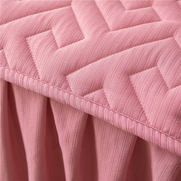 91家纺网 家纺一手货源 找家纺 屹成家纺 2025新款水洗泡泡棉床裙 藕豆沙