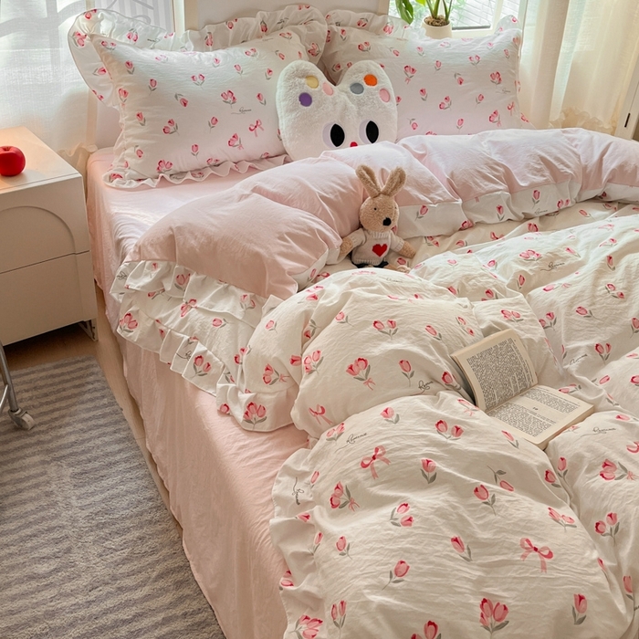 91家纺网 家纺一手货源 找家纺 （总）雨帆家纺2025新款水洗棉印花四件套