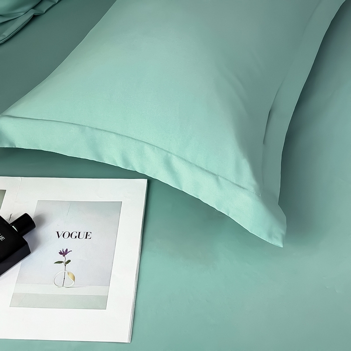 91家纺网 家纺一手货源 找家纺 （总）曲之慕 2025新品四季款高端刺绣四件套简约可水洗轻奢纯色刺绣四件套--大麦