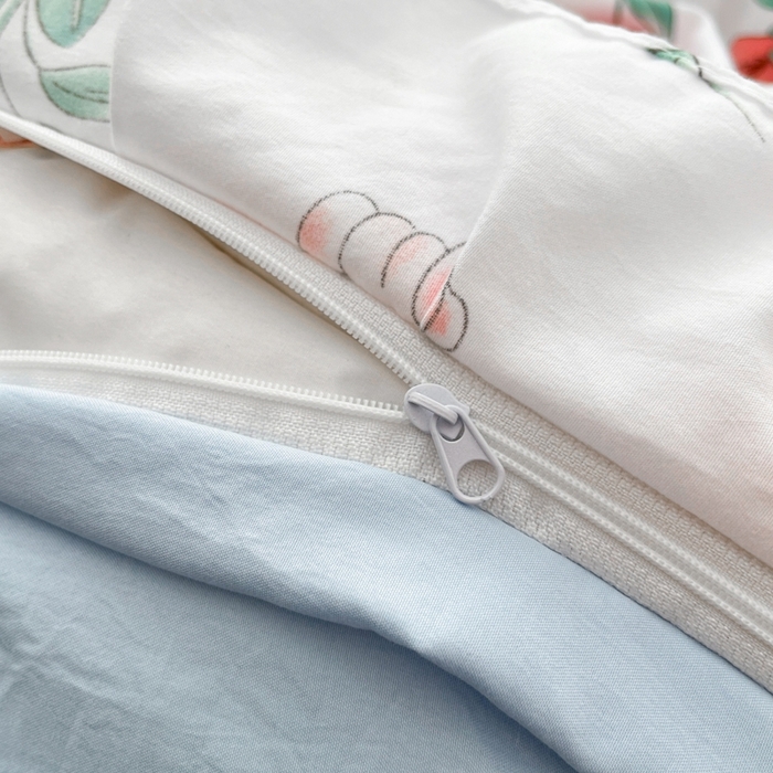 91家纺网 家纺一手货源 找家纺 雨帆家纺2025新款水洗棉印花四件套 兔兔花园