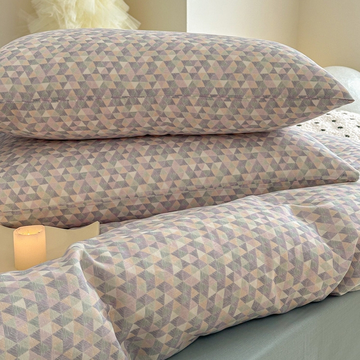 91家纺网 家纺一手货源 找家纺 塞纳 2026新款.全棉有氧双层纱四件套-场景二-赛琳娜-兰