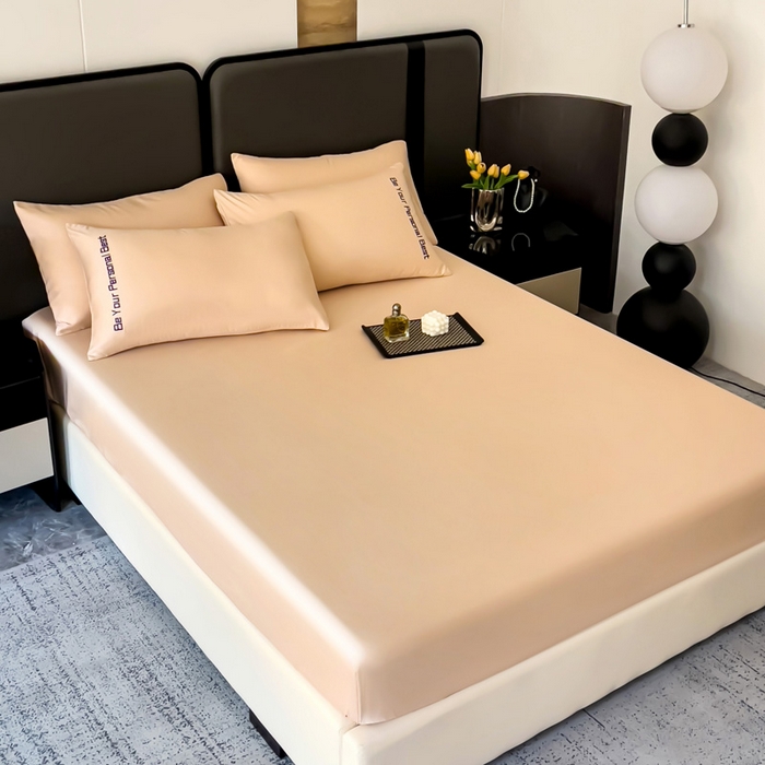 91家纺网 家纺一手货源 找家纺 纽缦家纺 2025新款纯色提花冰丝系列床笠单件-单床笠 麦穗黄