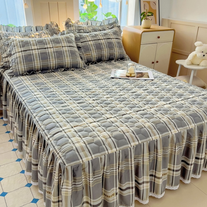 91家纺网 家纺一手货源 找家纺 情煊家纺 2025新款全棉印花小清新夹棉枕套 伯格灰