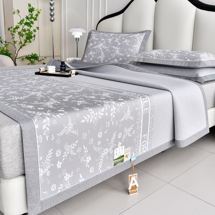 （总）小牛席业 2025新款半定位小提花凉感冰丝席系列凉席藤席冰藤双面席冰丝席竹席凉席空调席草席三件套