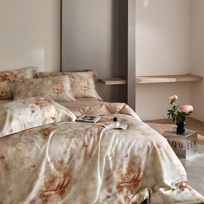 91家纺网 家纺一手货源 找家纺 金奇达2025新款【艺术花卉】-茧养莱赛尔四件套（标准号全网控价（折后券后）不低于228元） 瑞贝卡