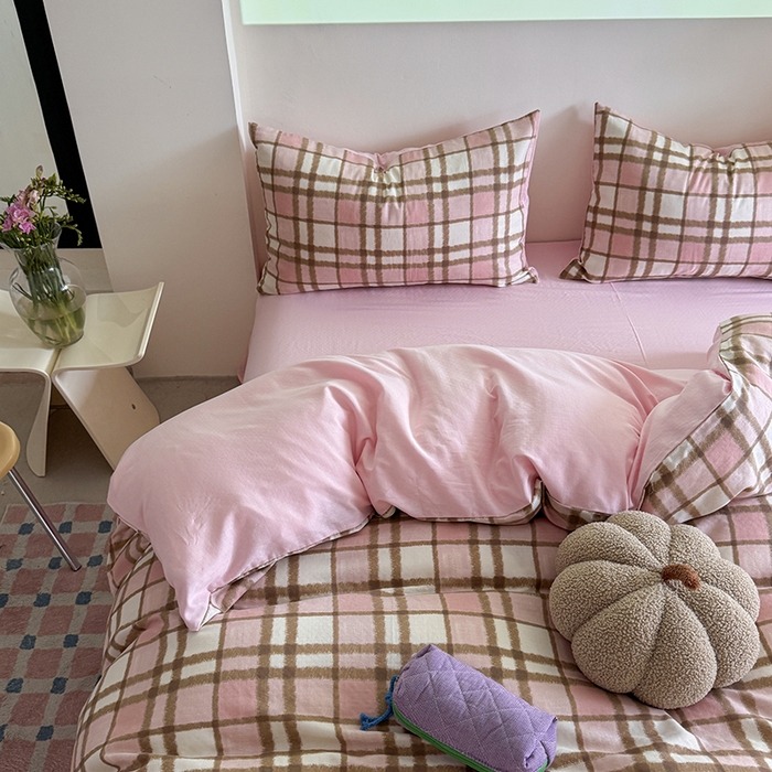 91家纺网 家纺一手货源 找家纺 （总）2025新款全棉有氧双层纱四件套-简约系列