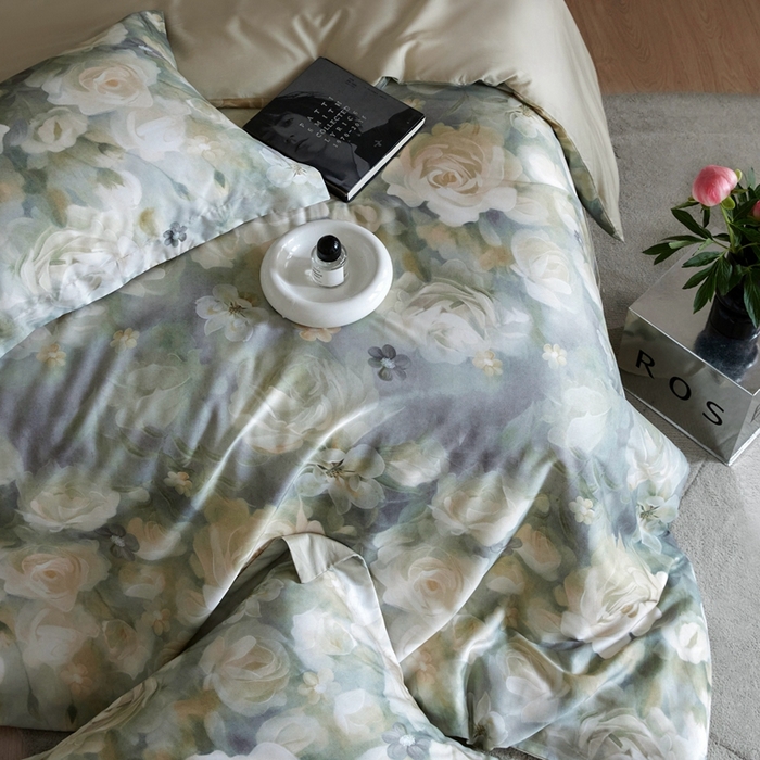 91家纺网 家纺一手货源 找家纺 金奇达2025新款【艺术花卉】-茧养莱赛尔四件套（标准号全网控价（折后券后）不低于228元） 清染