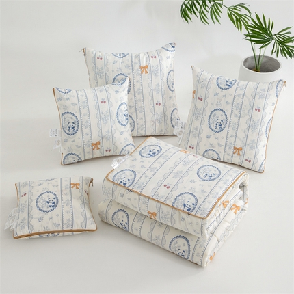 91家纺网 家纺一手货源 找家纺 （总）照世家纺 2025新款全棉印花抗菌棉抱枕被